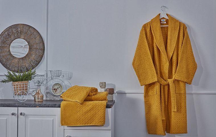 Doqu Home Luxury Bornoz S/M HardalBornoz ve Setleri