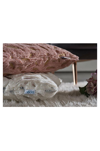 Doqu Home Viola Kırlent Kılıfı PudraYastık Kılıfı