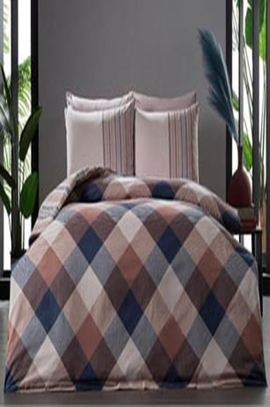 Doqu Home Kreo Ranforce Nevresim Takımı Çift Kişilik KahverengiÇift Kişilik Nevresim Takımları
