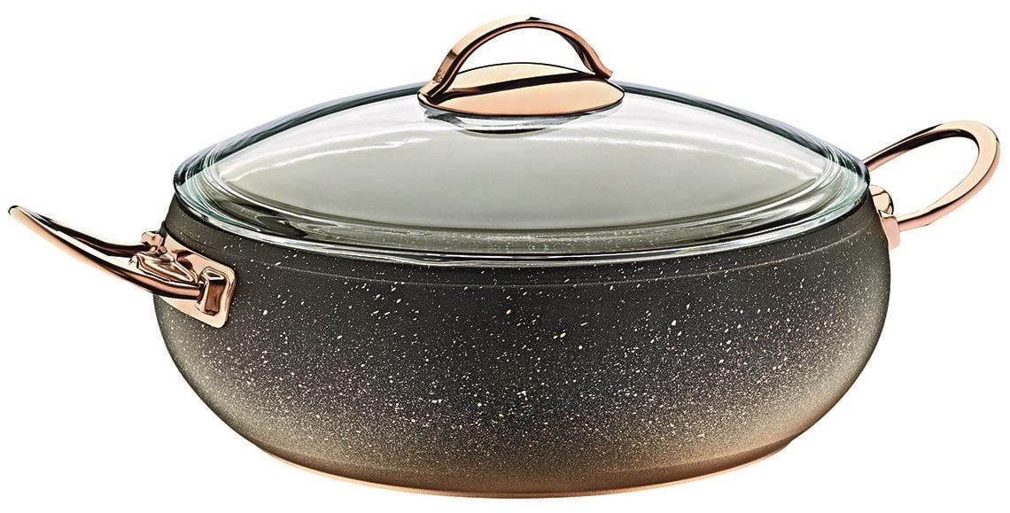 Oms 3341 Grani̇t Karnıyarık Küre Tencere Cam KapaklıTencereler