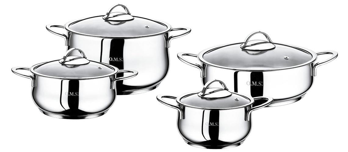 Oms 1023 Yummy 8 Parça Çelik Tencere SetiTencere Setleri