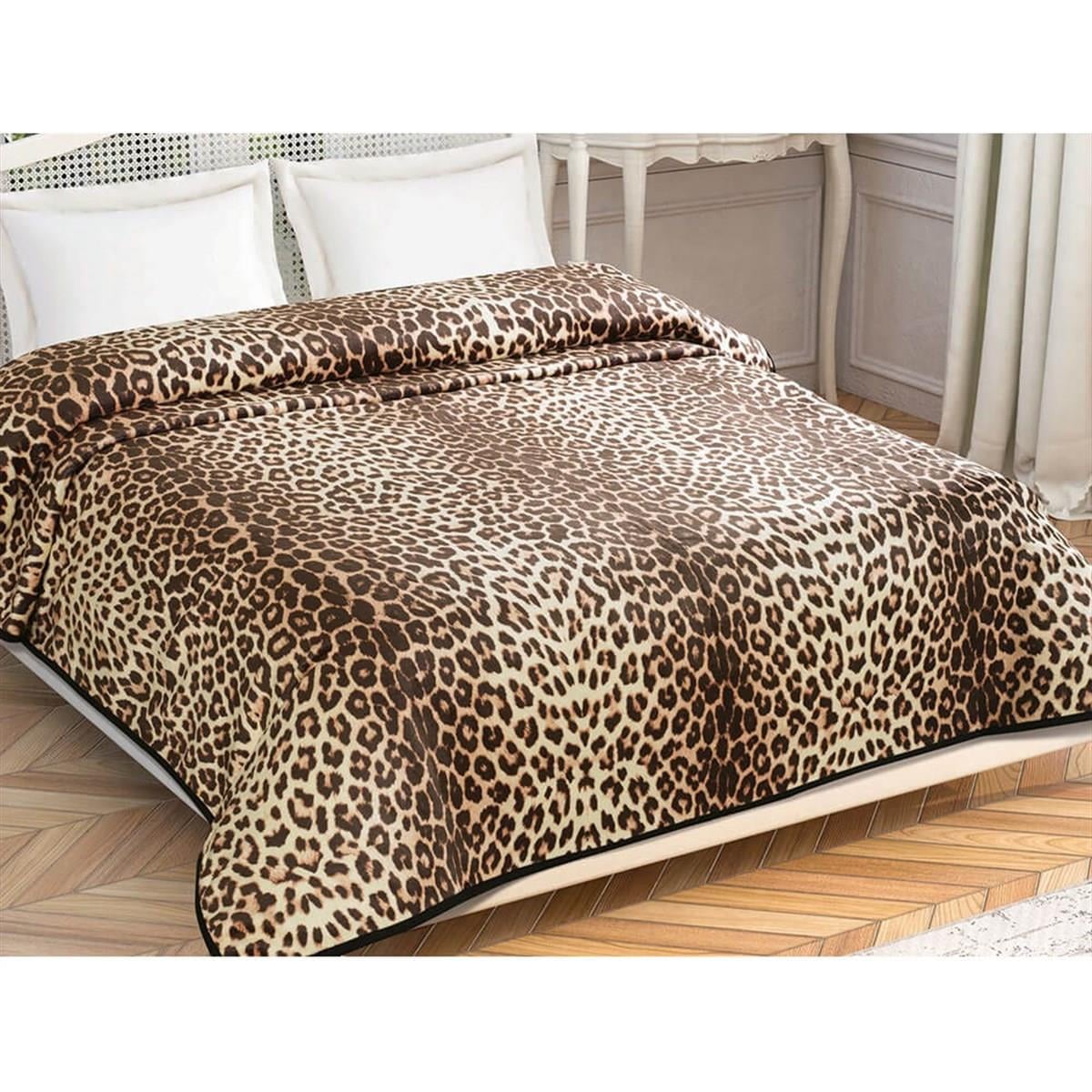 Taç Leopard Battaniye Çift Kişilik KahveÇift Kişilik Yorgan