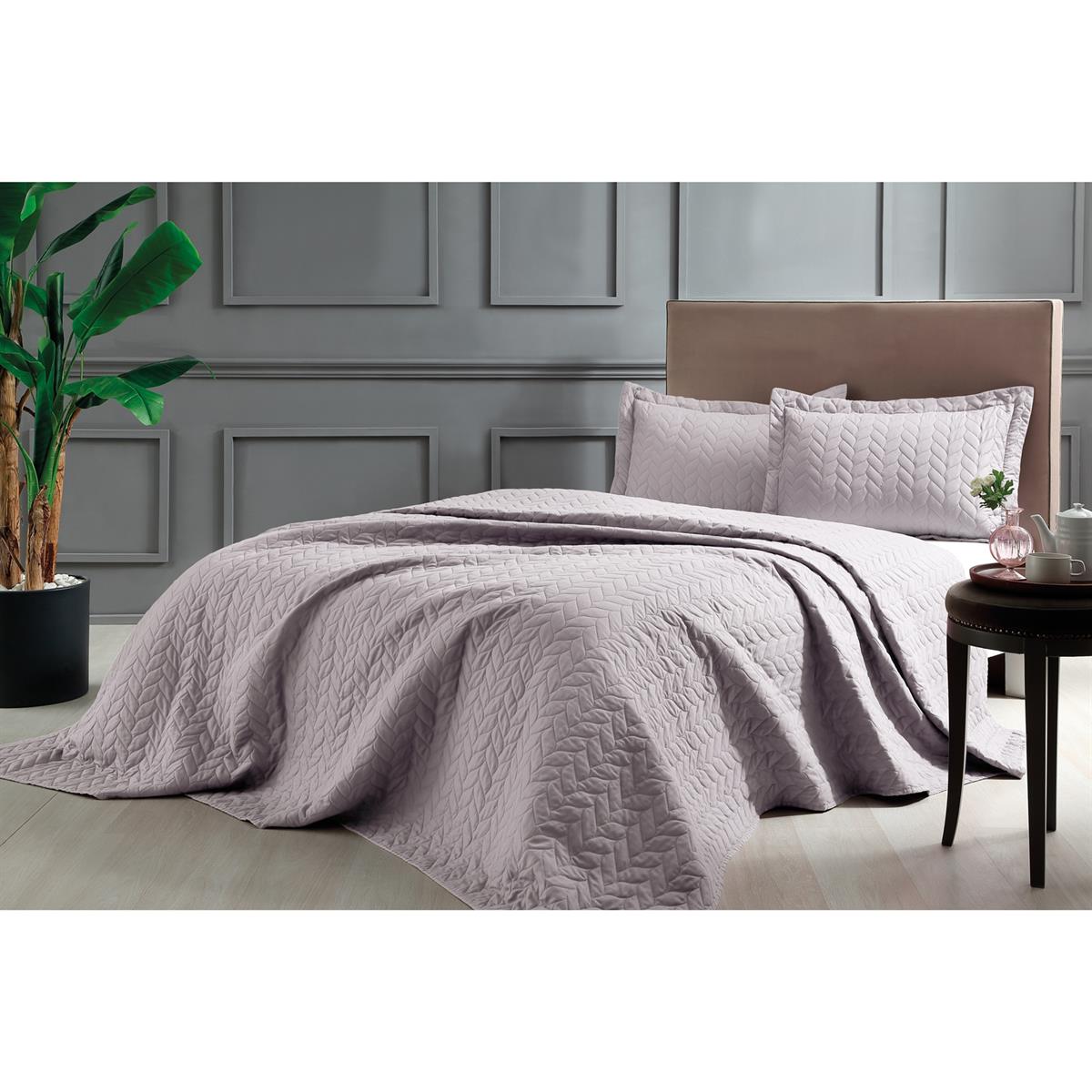 Taç Yatak Örtüsü Glory Lila Çift KişilikÇift Kişilik Yatak Örtüsü