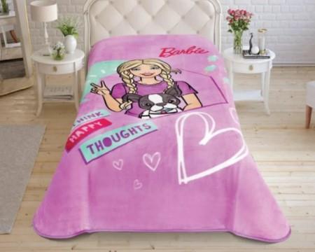 Taç Barbie Happy Lisanslı Tek Kişilik BattaniyeTek Kişilik Battaniye