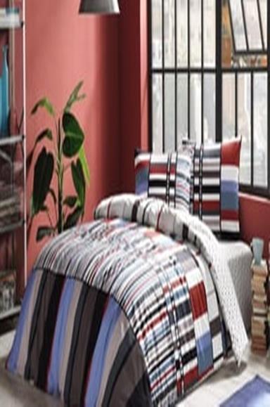 Taç Foster Ranforce Nevresim Takımı Tek Kişilik MaviTek Kişilik Nevresim Takımları