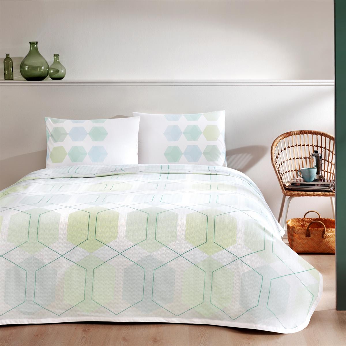 Taç PKB Pike Takımı Romy Mint Çift Kişilik Çift Kişilik Pike Takımı