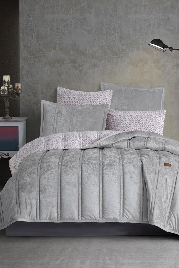 Elart Fancy Comfort Set Çift Kişilik GümüşÇift Kişilik Yatak Örtüsü