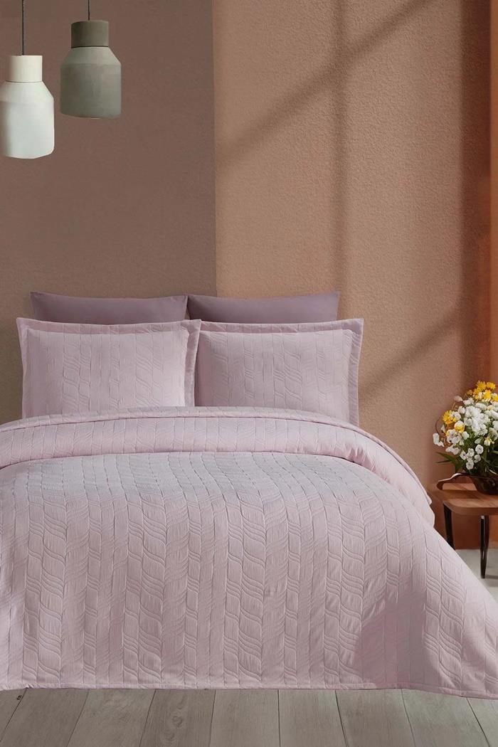 Elart Fashion Yatak Seti Tek Kişilik 4 Parça GülkurusuTek Kişilik Yatak Örtüsü
