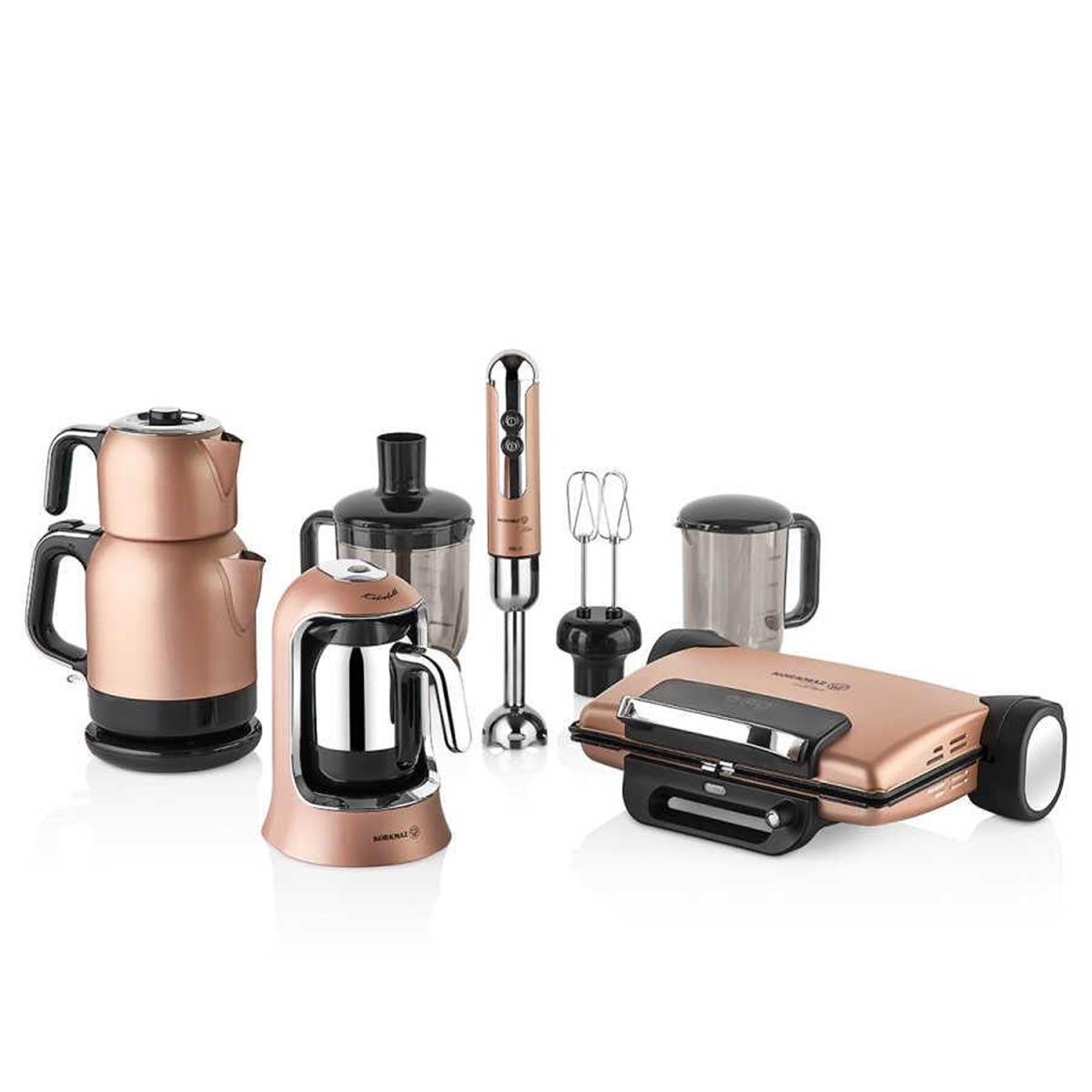 Korkmaz A1817 Rosagold 14 Parça Elektro SetiKüçük Ev Aleti Setleri
