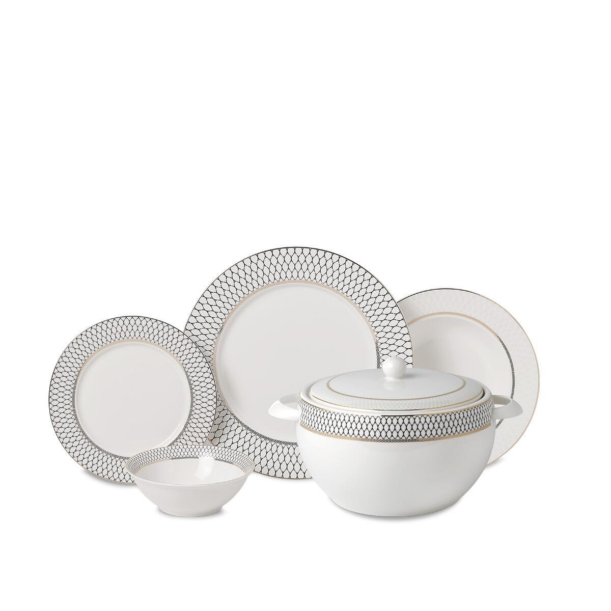 Korkmaz A8362 Perla Collection 60 Parça Yuvarlak Yemek TakımıYemek Takımları