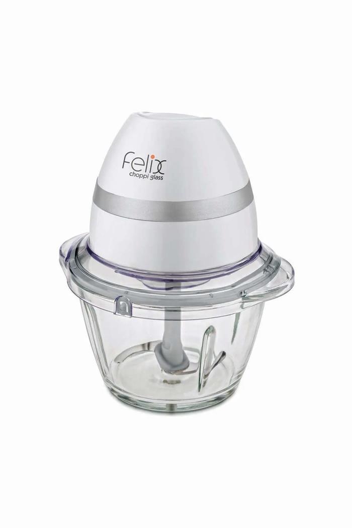 Felix Choppi Glass Cam Hazneli Doğrayıcı Beyaz Fl188Doğrayıcı