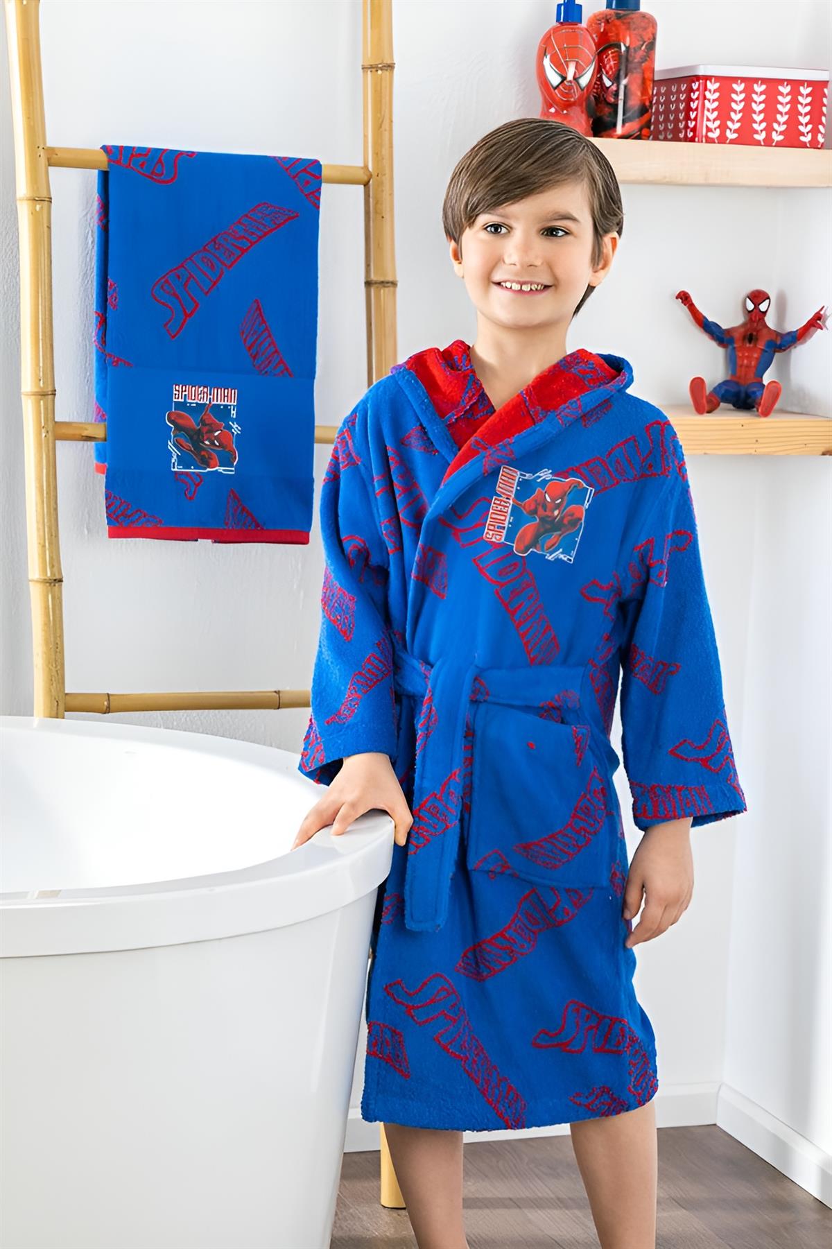 Dsny Spiderman Strong Mavi Free Set 9-10Bornoz ve Setleri