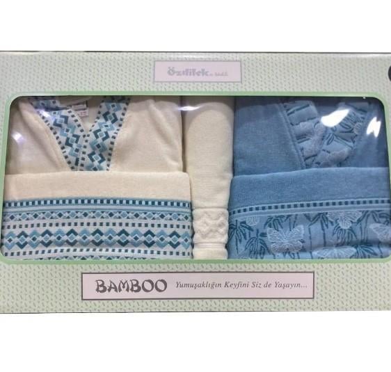 Özdilek Butik Dream Mavi Krem Happy SetBornoz ve Setleri