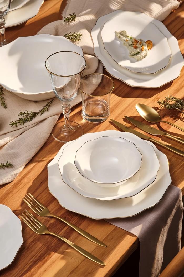 Emsan Maria Fine Bone 59 Parça 12 Kişilik Yemek Takımı YuvarlakYemek Takımları