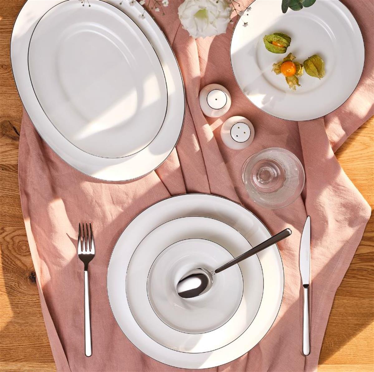 Emsan Fine Bone Alicia Ymt 60 Prc Platin YuvarlakYemek Takımları