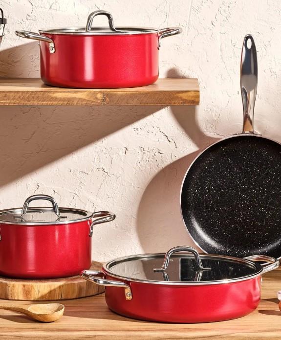 Emsan Master Class 7 Parça Tencere Seti KırmızıTencere Setleri