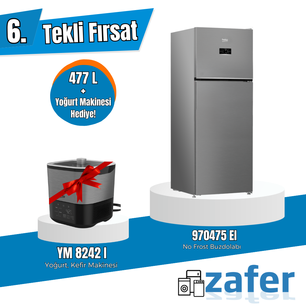 Beko 477 L Gri No Frost Buzdolabı – Yoğurt Makinesi Hediyeli, Şık ve Enerji Verimli