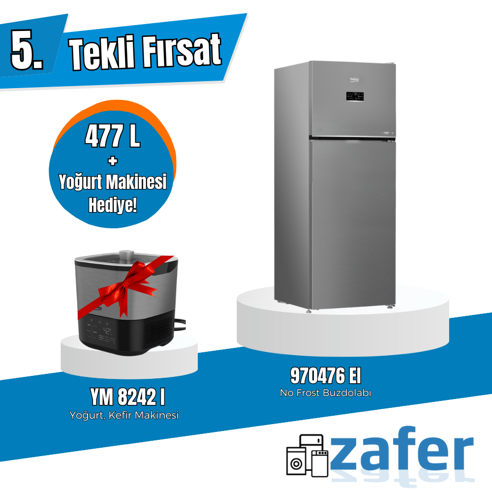Beko 477 Litre No Frost Buzdolabı – Yoğurt Makinesi Hediyeli, Şık ve Enerji Verimli