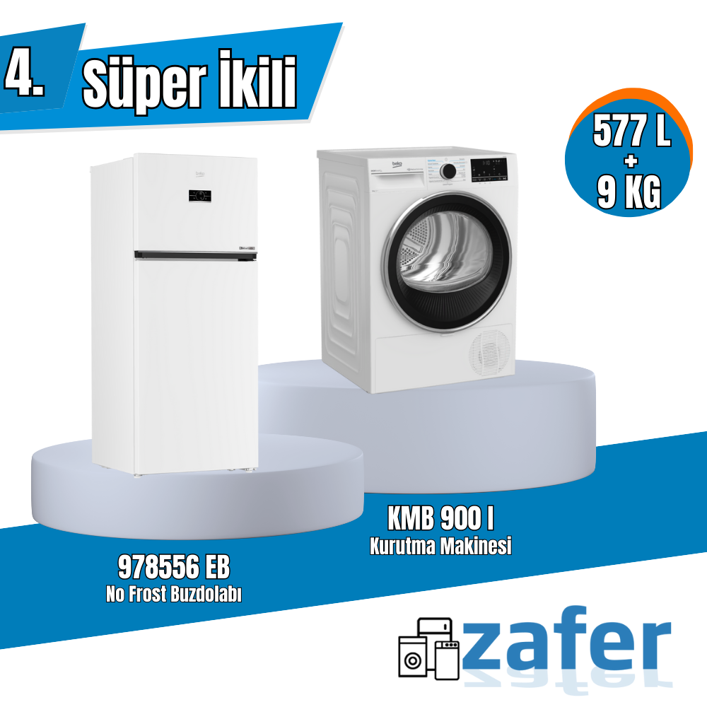 Beko 9 Kg Beyaz Çamaşır Makinesi ve 577 Litre No Frost Buzdolabı İkili Kampanya – Şimdi Kaçırmayın