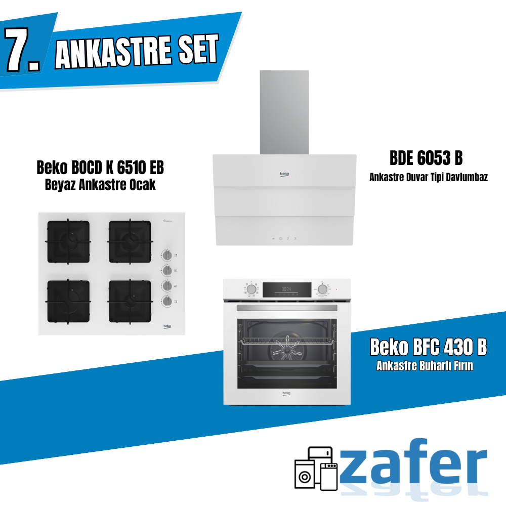 Beko Beyaz Ankastre Set – Şıklık, Konfor ve Yüksek Performans Mutfağınızda