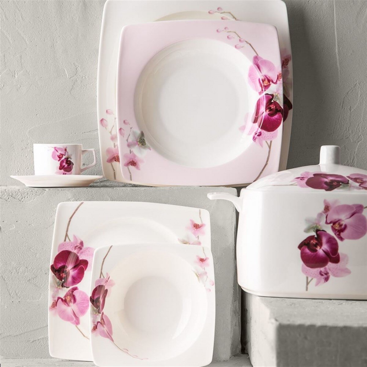 Emsan Fine Bone Gardenya 12 Kişilik Yemek TakımıYemek Takımları