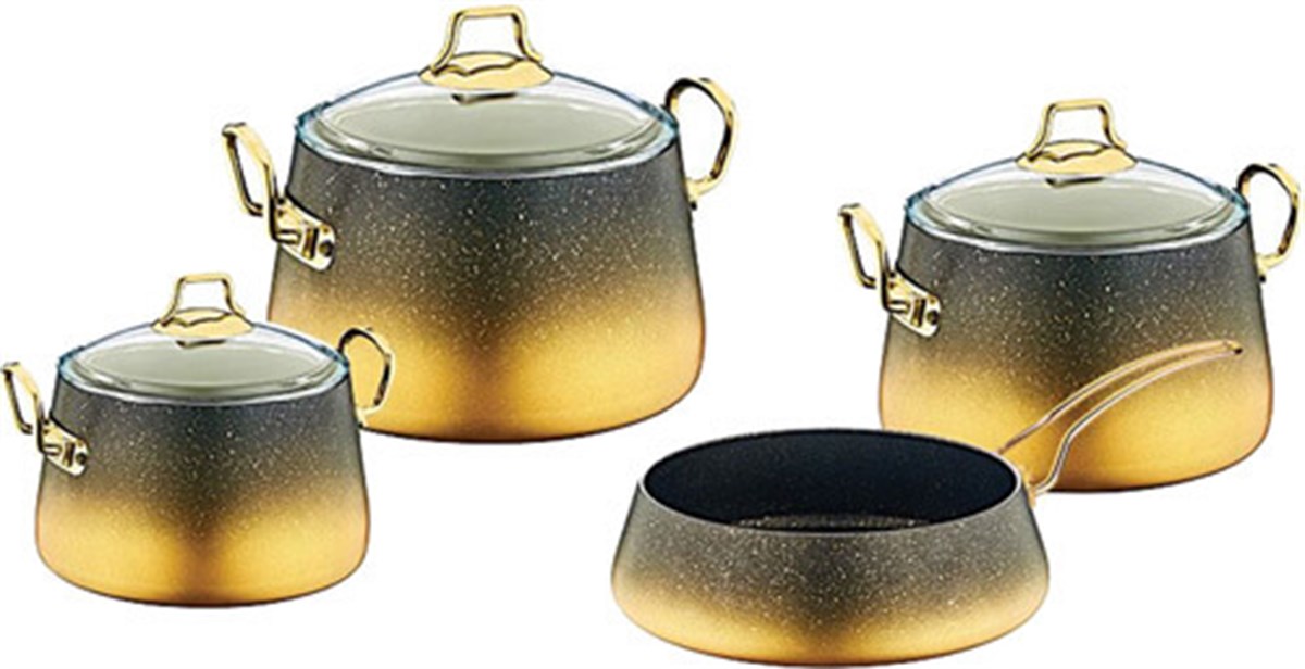 Oms 3041 Keops 7 Parça Granit Tencere Seti İndüksiyonluTencereler