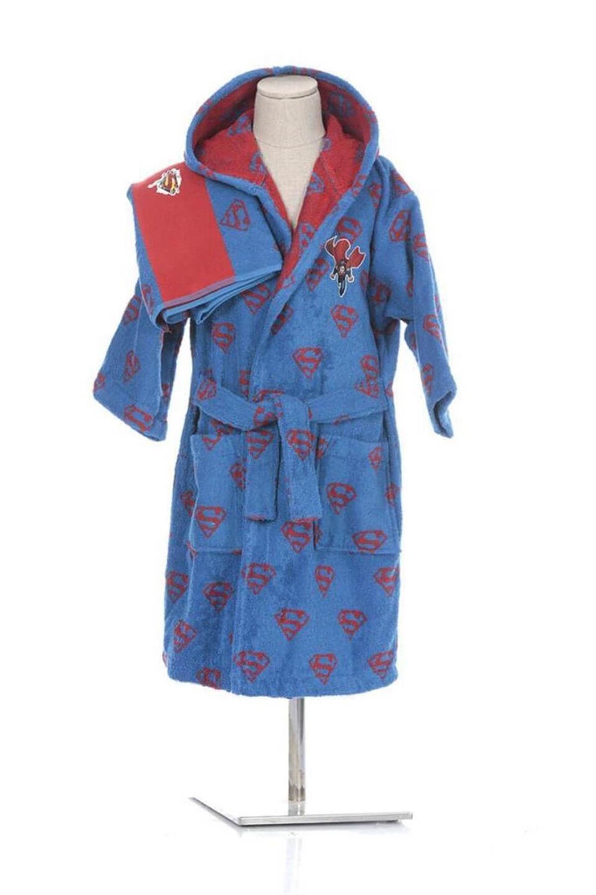 Özdilek Superman Blue Lisanslı Havlu Bornoz Set Mavi 9/10 YaşLisanslı Ürünler