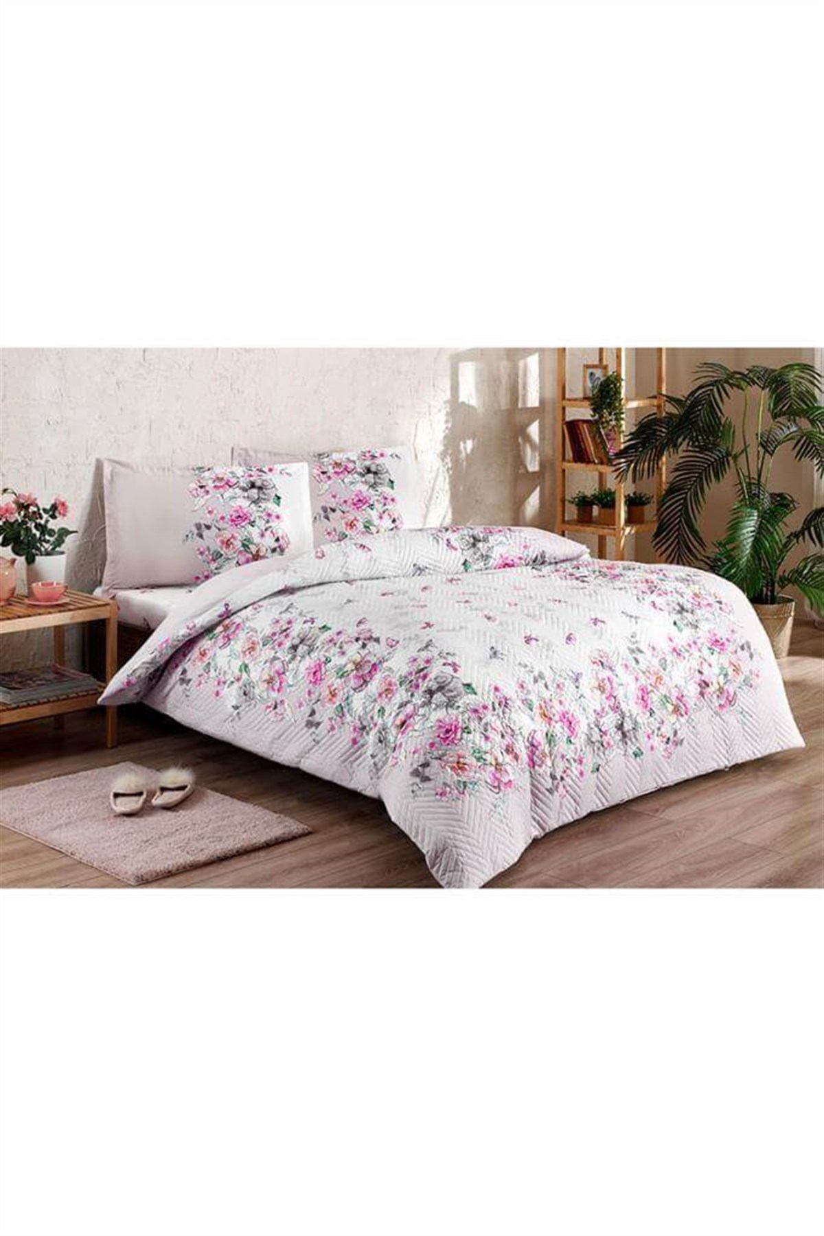 Özdilek Tek Kişilik Kapitoneli Ranforce Nevresim Takımı Mariposa LilaTek Kişilik Nevresim Takımları