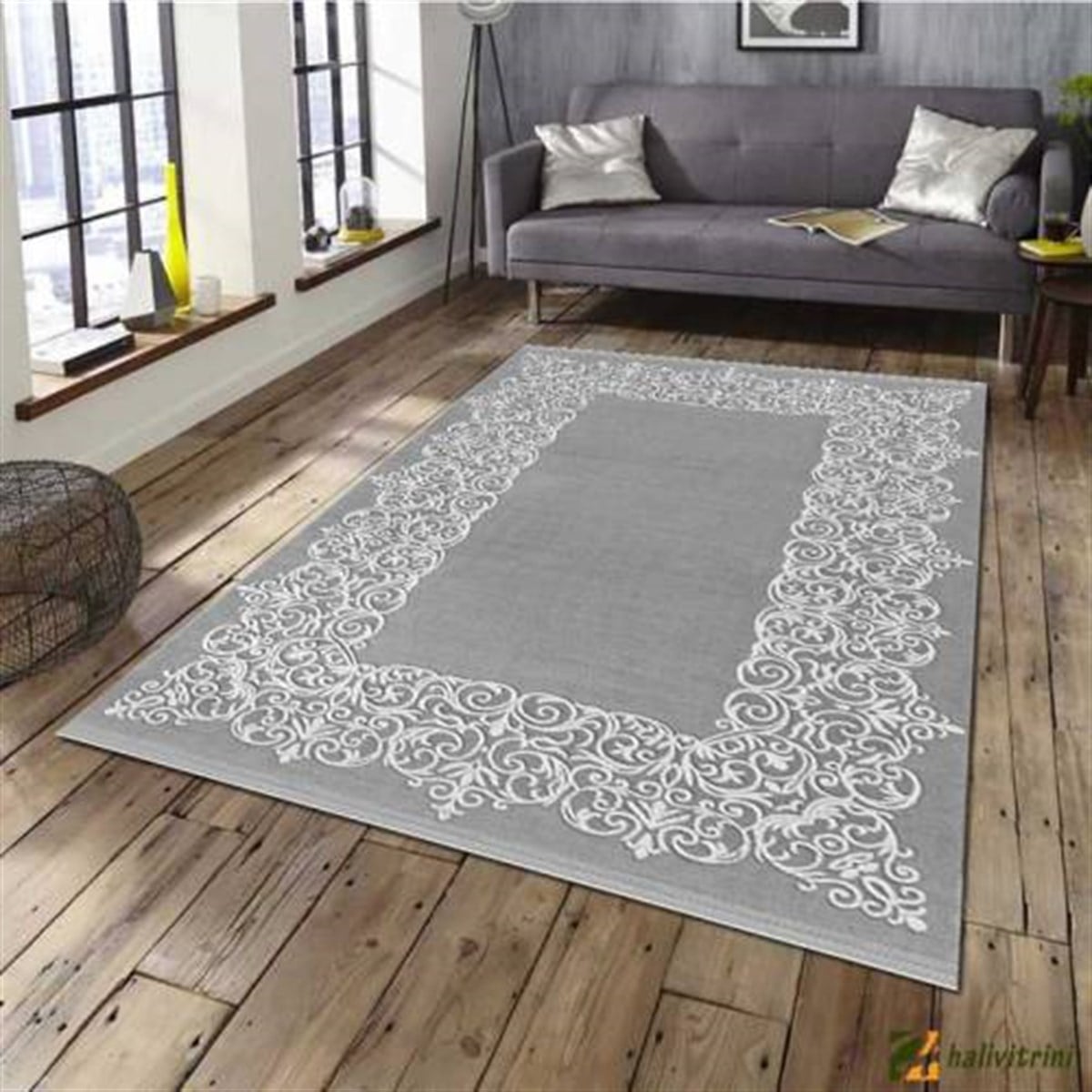 Padişah Halı Gri Oda Halı 150x233 ZeugmaHALI