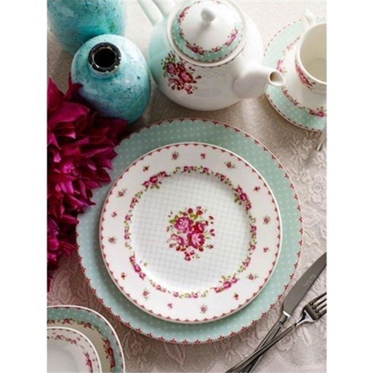 Pierre Cardin Dora Blue 49 Parça 6 Kişilik Porselen Kahvaltı TakımıKahvaltı Takımları