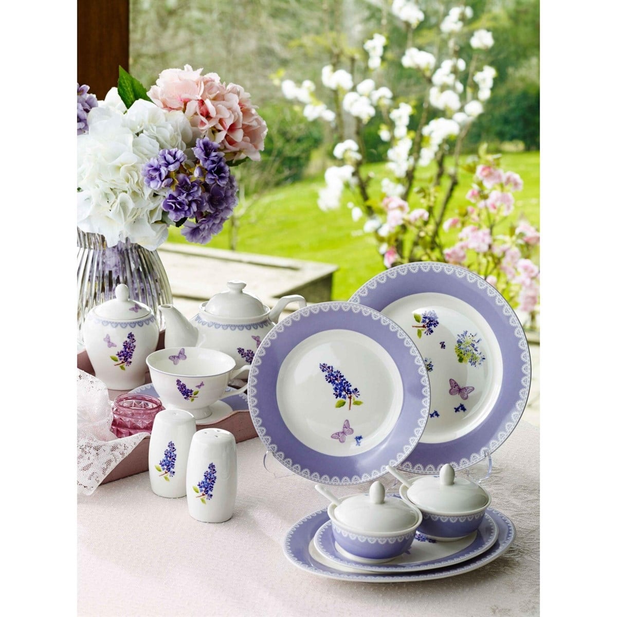 Pierre Cardin Purple Flower 6 Kişilik 49 Parça Kahvaltı TakımıKahvaltı Takımları