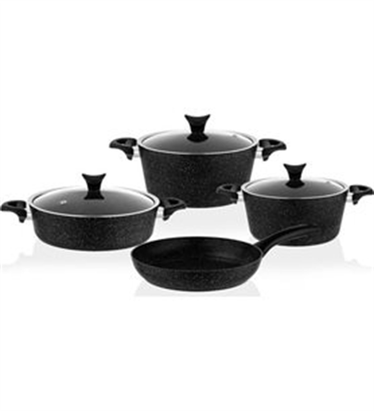 Taç 3455 Master Cook 7 Parça Granit Siyah Tencere SetiTencere Setleri