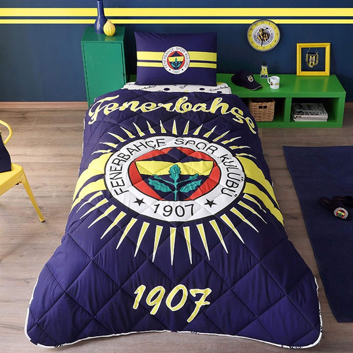 Taç Brf Fenerbahçeli Tek Kişilik Yorgan SetiYastık - Yorgan