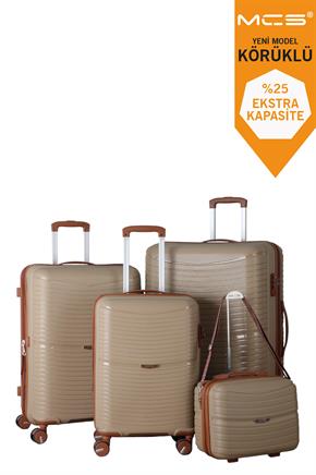 V379 AURA Y.ÜRETİM PP VALİZ SET + MAKYAJ SİYAH SET