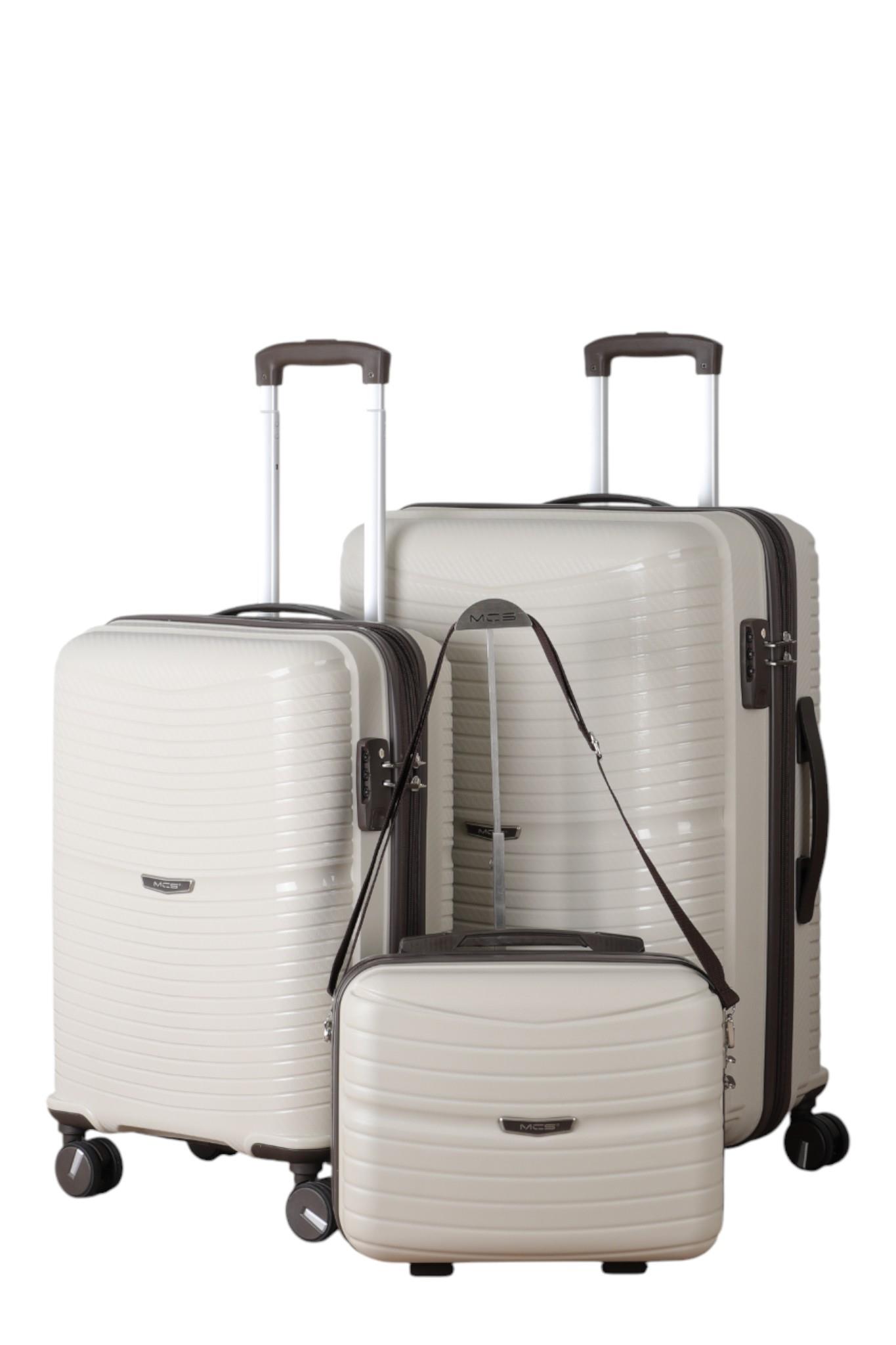 V379 AURA Y.ÜRETİM PP VALİZ 55 CM + 65 CM + MAKYAJ SİYAH SET