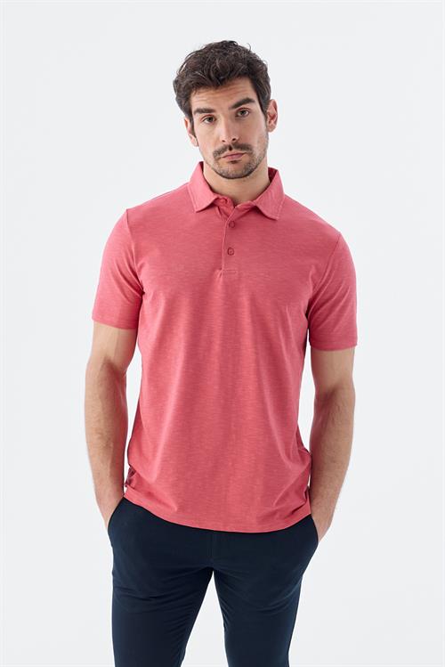 Dar Kalıp - Slim Fit Serili T-Shirt-Jakamen  Polo Yaka  Serili