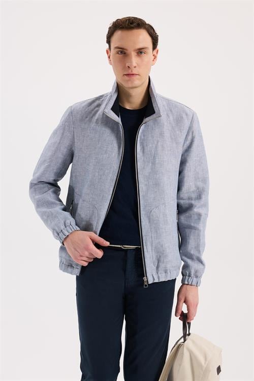 Mavi Rahat Kalıp - Comfort Fit Mont Dik Yaka