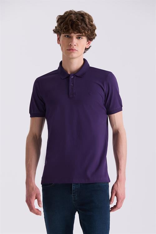 Mor Slim Fit Polo Yaka T-Shirt