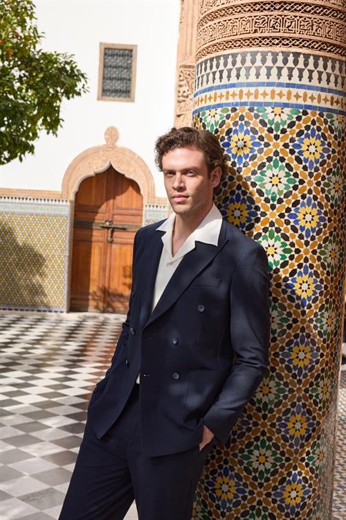 Lacivert Slim Fit Torba Cep Spor Kruvaze Takım Elbise