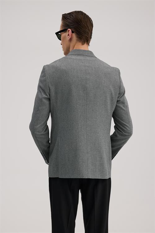 Lacivert Dar Kalıp - Slim Fit Takım Elbise Kruvaze