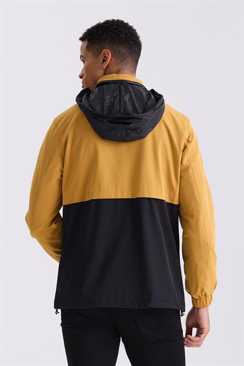 Sarı Comfort Fit Hakim Yaka Mevsimlik Mont