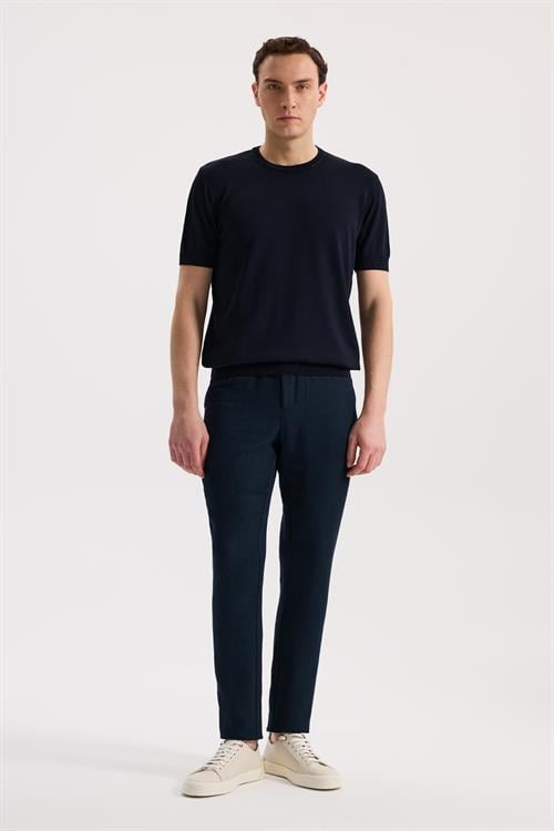 Lacivert Rahat Kalıp - Comfort Fit Pantolon Spor Lastikli