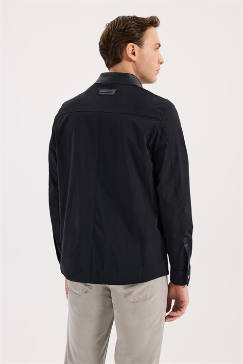 Lacivert Rahat Kalıp - Comfort Fit Mont Berberi Yaka