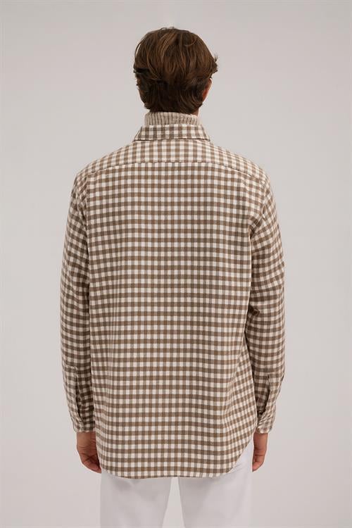 Kahve Klasik Kalıp - Classic Gömlek Klasik Yaka