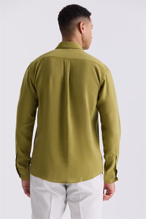 Ceviz  Comfort Fit Düğmeli Yaka Gömlek