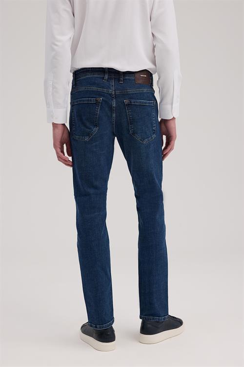 Lacivert Slim Fit Jean Kot Pantolon