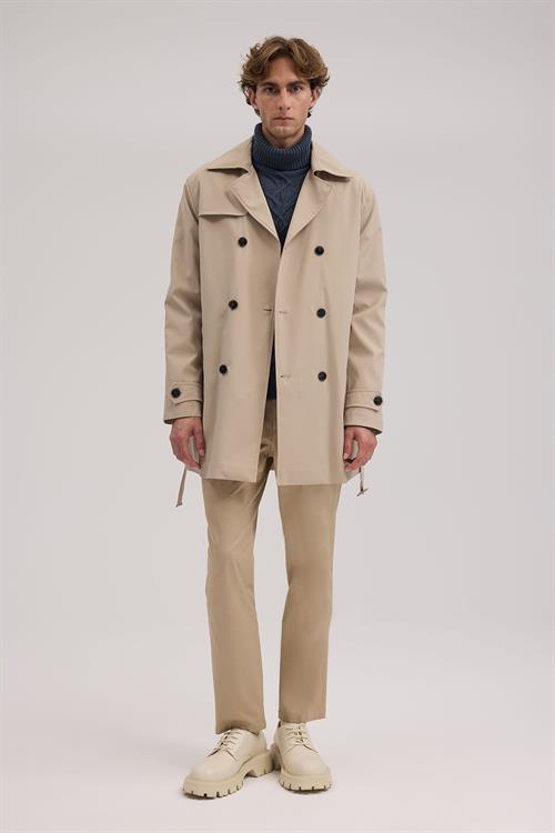 Bej Rahat Kalıp - Comfort Fit Mont Kruvaze