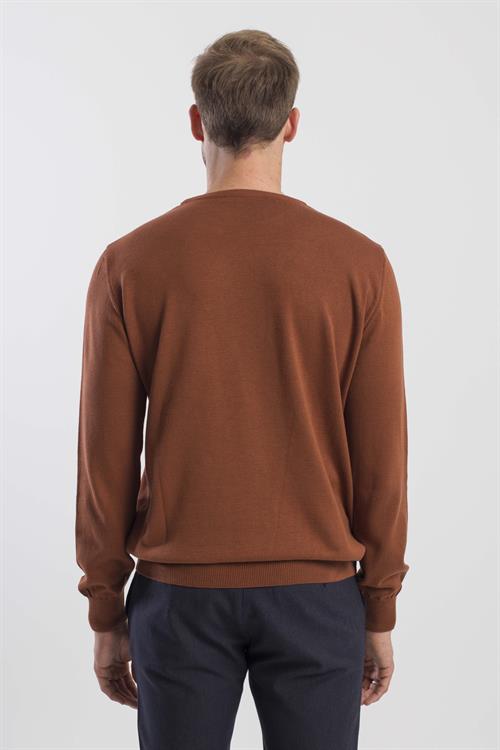 Tarçın Slim Fit Bisiklet Yaka Triko Kazak