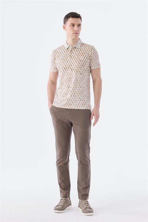 Dar Kalıp - Slim Fit Serili T-Shirt-Jakamen  Polo Yaka  Serili