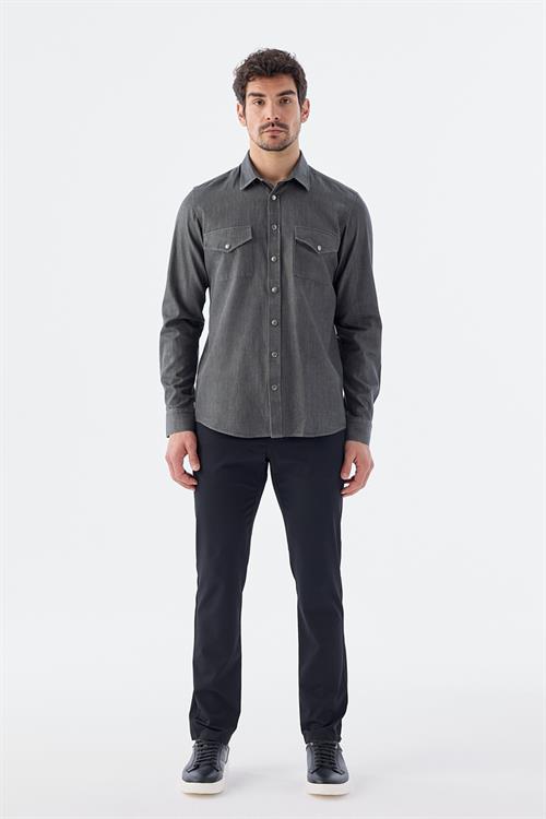 Rahat Kalıp - Comfort Fit Serili Gömlek-Jakamen  Denim  Serili
